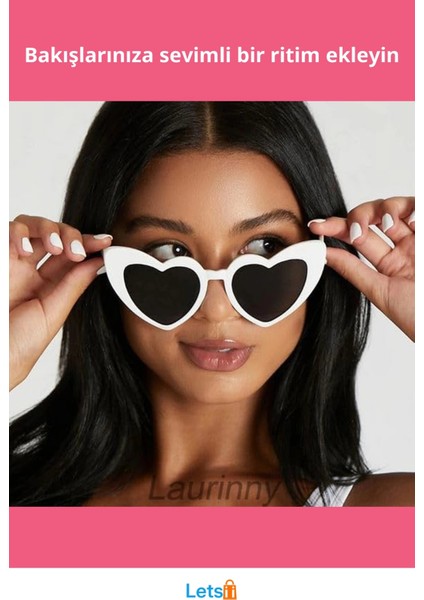 Beyaz Kalp Şekilli Parti Gözlüğü Şık ve Eğlenceli fiyatları