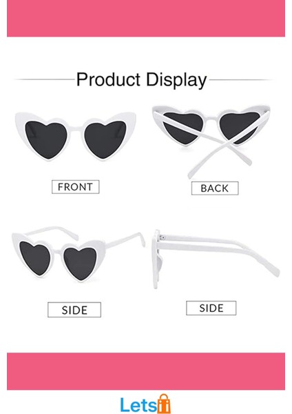 Beyaz Kalp Şekilli Parti Gözlüğü Şık ve Eğlenceli modelleri