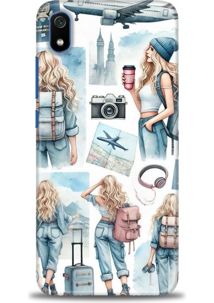 Xiaomi Redmi 7A Hd Baskılı Kılıf + 9h Nano Tam Kaplayan Ekran Koruyucu 268