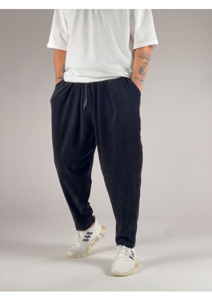 Siyah Kadife Pileli Yarım Şalvar COC1046 modelleri