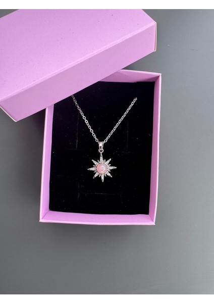 Pembe Gold Güneş Kolye Çelik modelleri