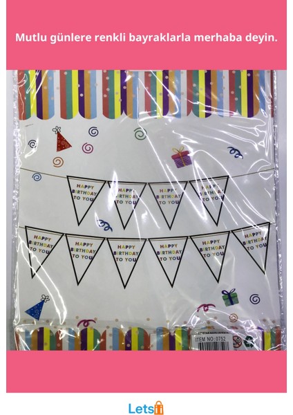 Happy Birthday To You Flama Bayrak Süsü 3 Metre 10 Adet fiyatları