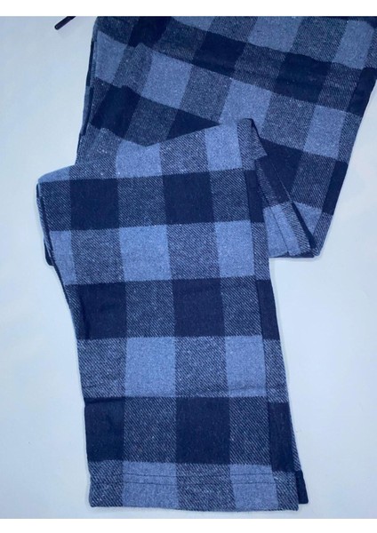 Yumuşak Dokulu Rahat Kalıp Kışlık Unisex Pazen Pijama Pantolonu Indigo -Konforlu Stilin Yeni Hali fiyatları