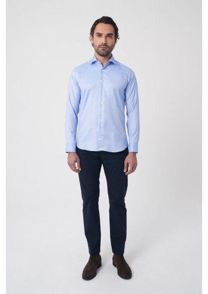 Erkek Uzun Kollu Regular Fit Mavi Klasik Gömlek GMARS252161_E35 modelleri