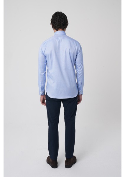 Erkek Uzun Kollu Regular Fit Mavi Klasik Gömlek GMARS252161_E35 indirimleri