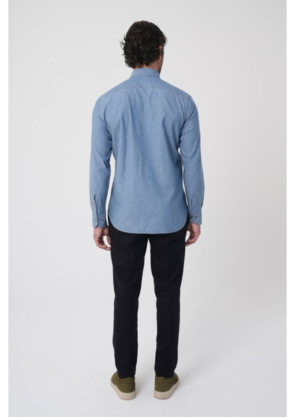 Erkek Regular Fit Uzun Kollu Denim Casual Gömlek GMDNM252165_D35 indirimleri