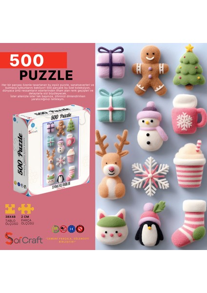 500 Parça Puzzle Sevimli Kış Figürleri Koleksiyonu