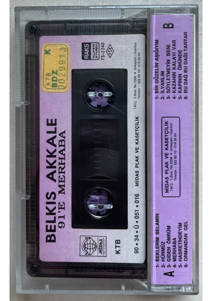 Belkıs Akkale 91'e Merhaba Kaset (Orijnal Dönem Kağıt Baskı Kaset) fiyatları
