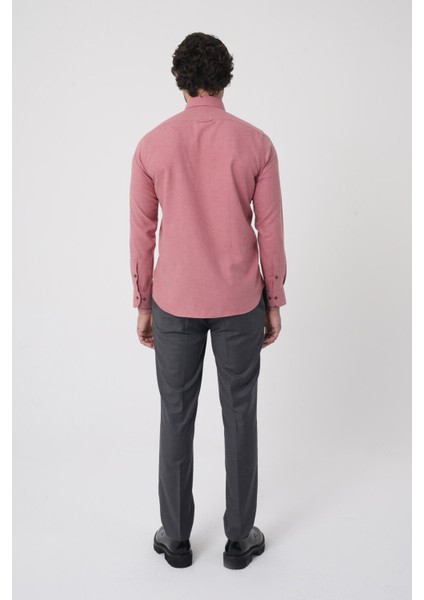 Regular Fit Italyan Yaka Pamuk Kiremit Erkek Gömlek GMFLN0222303221_D26 indirimleri