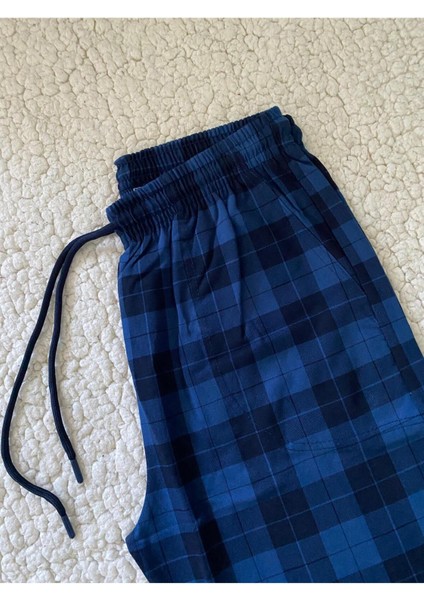 Unisex %100 Pamuk Tüylenmez Kaliteli Kumaş Mevsimlik Pijama Altı, Indigo Erkek Eşofman Altı fiyatları