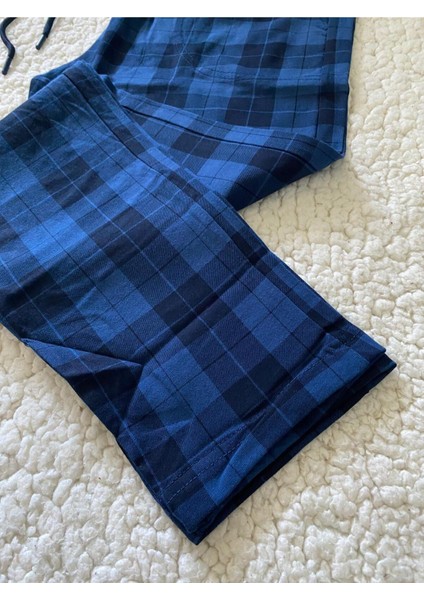 Unisex %100 Pamuk Tüylenmez Kaliteli Kumaş Mevsimlik Pijama Altı, Indigo Erkek Eşofman Altı modelleri