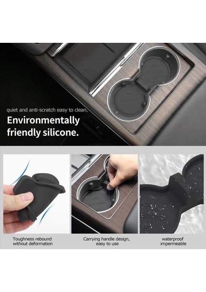 Tesla Için 2x Model S Model x 2022 2023 Model 3 Highland 2024 Merkez Konsol Kupası Tutucu Ek Aksesuarlar - Siyah (Yurt Dışından) indirimleri