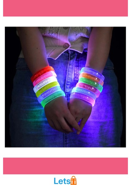 Turuncu LED Işıklı Kişiselleştirilebilir Pilli Bileklik Bilezik 1,5 cm indirimleri