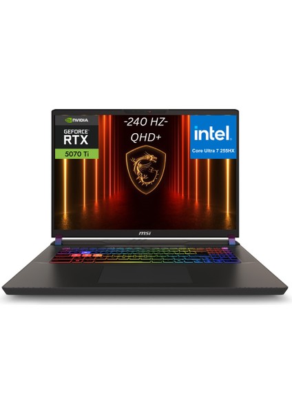 Msı Vector 17 Hx Aı A2XWHG-086TR-BS4 Intel Core Ultra 7 255HX 48GB 2tb SSD RTX5070TI Windows 11 Home 17" Qhd+ 240Hz Taşınabilir Gaming (Oyuncu) Bilgisayarı
