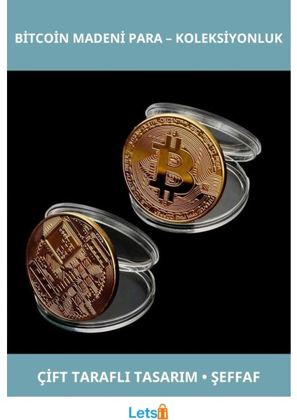 Altın Görünümlü Bitcoin Madeni Para Koleksiyonluk Ürün