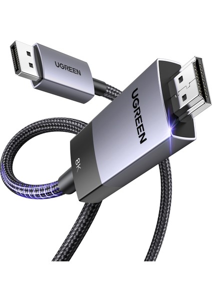 8k 60Hz Displayport 1.4 To HDMI 2.1 Örgülü Kablo, 1m, 80395 modelleri