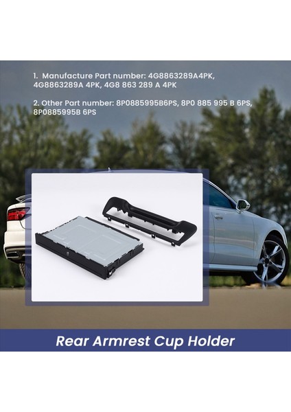 Arka Kolçak Kupa Tutucu Surround Trim Seti Siyah Fit For-Audi A6 / A7 2011-2016 8P0885995B 6ps / 4G863289A 4pk (Yurt Dışından) indirimleri