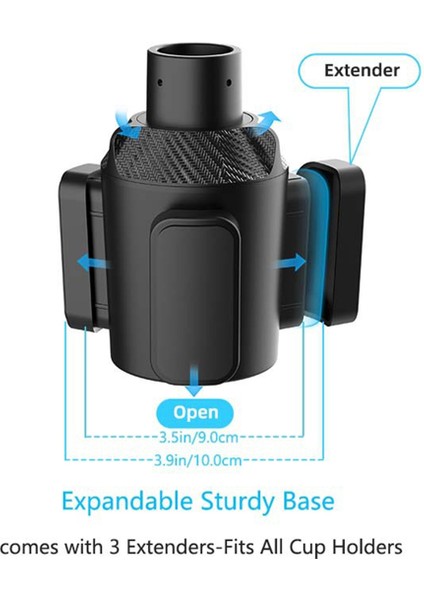 3 Arada 1 Çok Fonksiyonlu Araba Içecekleri Tutucu Fincan Tutucu Genişletici Adaptörü Dönen Ayarlanabilir Taban Depolama Rafı Araba Fincan Montajı (Yurt Dışından)