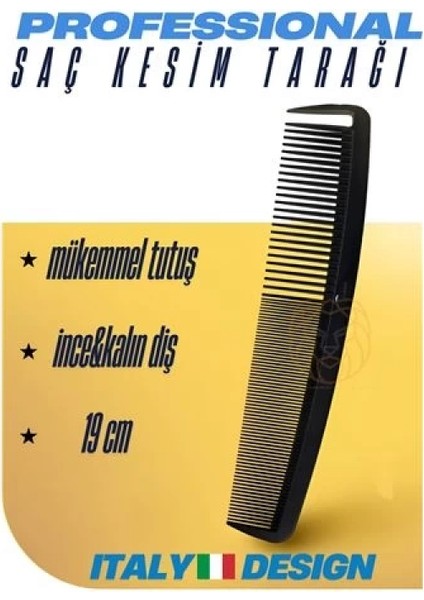 Profesyonel Saç Kesim Tarağı Geniş Diş Ve İnce Diş Tarak Saç Şekillendirme Düzeltme Tarağı