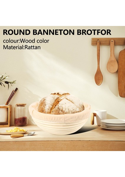 Yuvarlak Banneton Proofing Sepet Seti - Brot Form Ağarsız Doğal Baston Ekmek Fırın Çekme Kiti (Yurt Dışından) indirimleri