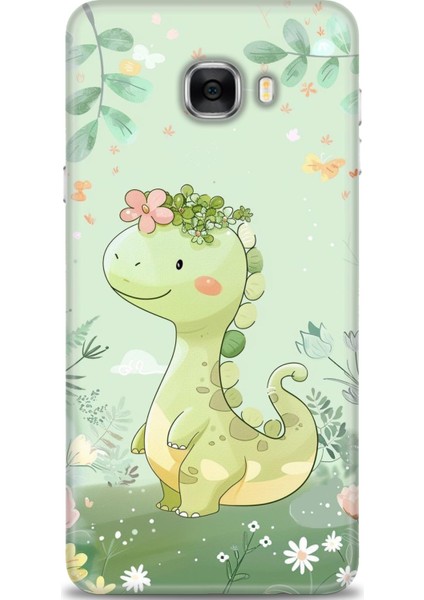 Samsung Galaxy C7 Hd Baskılı Kılıf + 9h Nano Tam Kaplayan Ekran Koruyucu 302