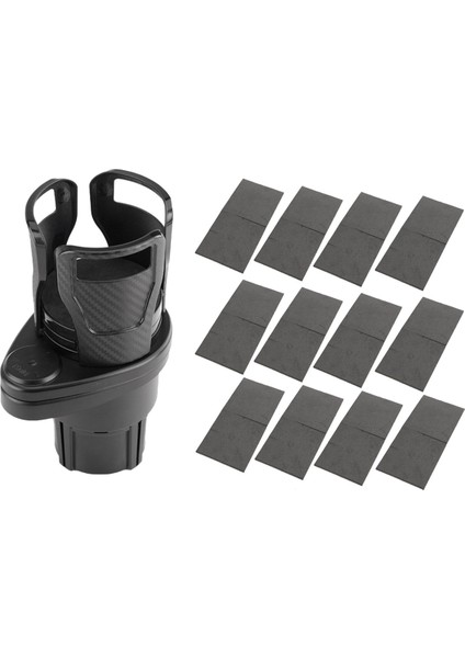 2&#39 Den 2 Fincan Tutucu Kayma Geçirmez 360 Derece Dönen 12 Adet Süngerli Çok Fonksiyonlu Bardak Tutucu Sünger Mat Karbon Fiber (Yurt Dışından)