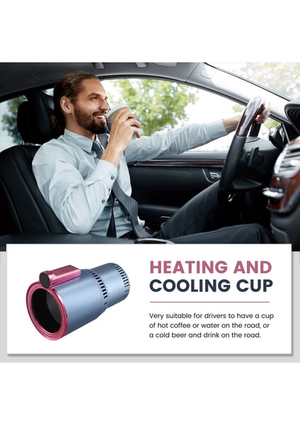 12V Araba 2 Arada 1 Isıtma Kupası Isıtıcı Soğutucu Kupa Akıllı Kupa Tutucu Dijital Ekran Sıcaklık Içecekleri Tutucuları Mavi (Yurt Dışından) modelleri