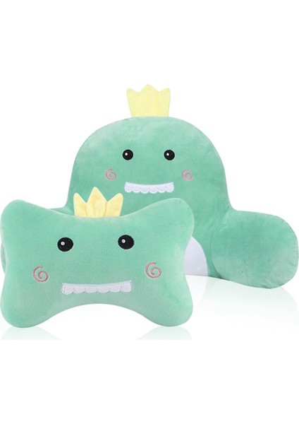 Araba Koltuk Başlığı ve Lomber Destek Yastığı Sevimli Dinozor Araba Lomber Destek Yastığı ve Araba Boyun Yastık Kiti Uyku Yastığı Için (Yurt Dışından)