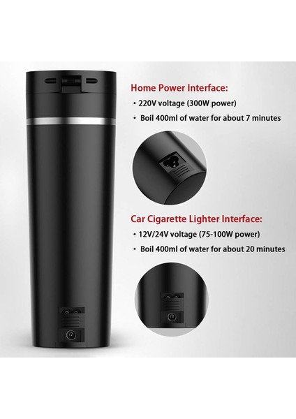 12V/24V 520ML Araç Isıtma Kupası 304 Paslanmaz Çelik Araç Elektrikli Su Kupası Elektrikli Su Isıtıcısı Kahve Çay Sütü Isıtılmış B (Yurt Dışından) fiyatları