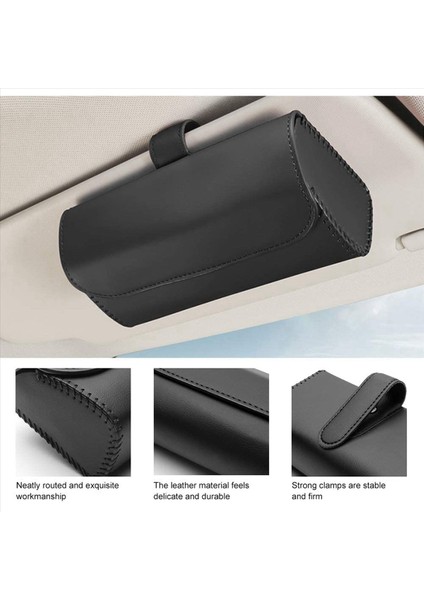 2x Evrensel Araba Güneş Gözlüğü Tutucu Araba Güneşi Vizör Göz Gözlükleri Kasa Tutucular Deri Güneş Gözlüğü Klips Depolama Siyah (Yurt Dışından) fiyatları