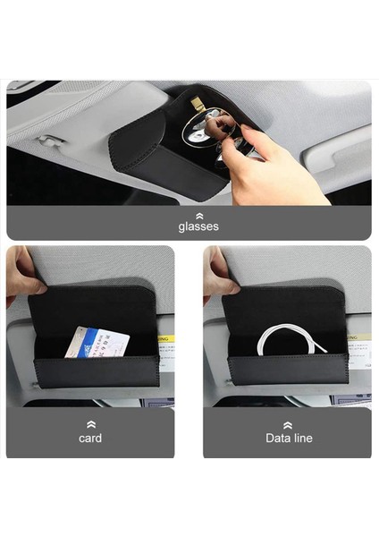 2x Evrensel Araba Güneş Gözlüğü Tutucu Araba Güneşi Vizör Göz Gözlükleri Kasa Tutucular Deri Güneş Gözlüğü Klips Depolama Siyah (Yurt Dışından) modelleri