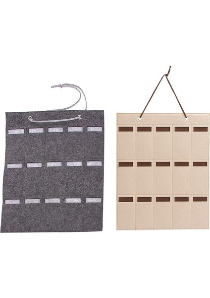 2 Pcs Gözlük Organizatör Güneş Gözlüğü Organizatör Depolama Asılı Çanta Güneş Gözlüğü Gri ve Bej+Kahverengi (Yurt Dışından)