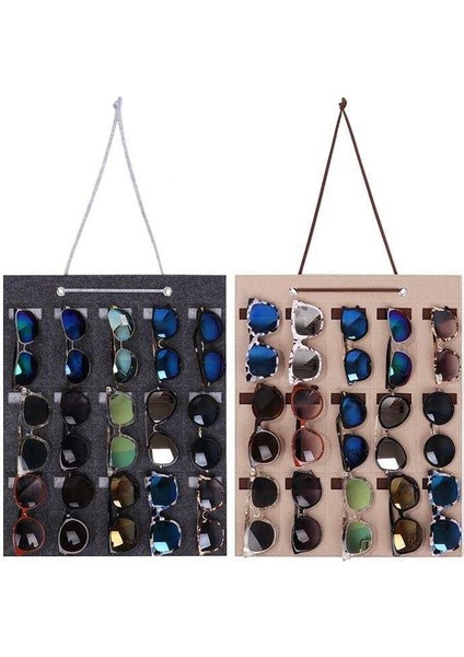 2 Pcs Gözlük Organizatör Güneş Gözlüğü Organizatör Depolama Asılı Çanta Güneş Gözlüğü Gri ve Bej+Kahverengi (Yurt Dışından) fiyatları