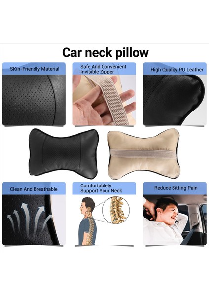 2pcs Araba Boyun Yastığı Nefes Alabilen Kafa Dinlenme Yastık Rahat Boyun Desteği Başlık Rahat Yumuşak Yastıklar Seyahat Koltuğu Için (Yurt Dışından) indirimleri