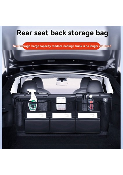 Tesla 2021-2025 Için Model Y Juniper Bagaj Kutusu Depolama Çantası Araç Aksesuarları Deri Gövde Çok Fonksiyonlu Arka Koltuk Depolama (Yurt Dışından) fiyatları