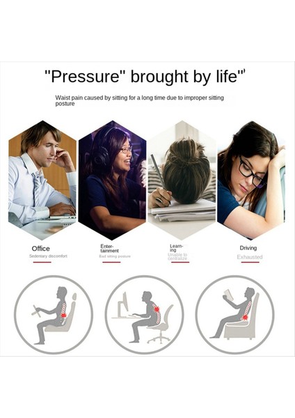 Araba Arka Sandalye Masaj Lomber Yastık Örtü Havalandırılmış Yastık Arabası Ev Sarı (Yurt Dışından) modelleri