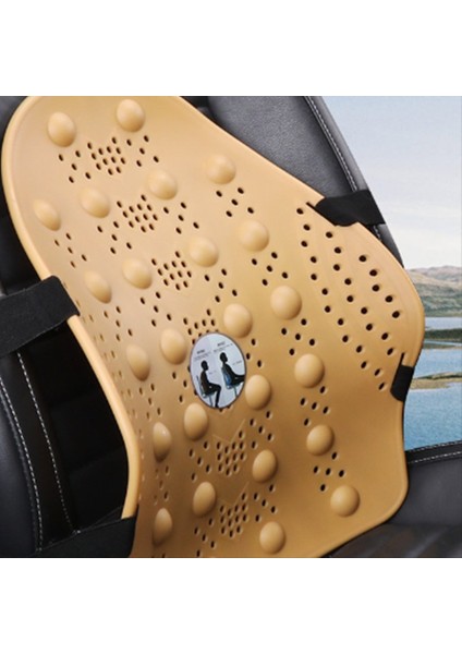 Araba Arka Sandalye Masaj Lomber Yastık Örtü Havalandırılmış Yastık Arabası Ev Sarı (Yurt Dışından) indirimleri