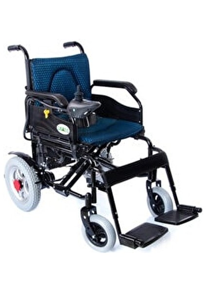 Siyah Akülü Tekerlekli Sandalye Katlanabilir Ergonomik Tasarım 8 inç Tekerlek