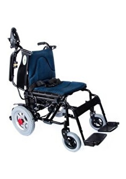 Siyah Akülü Tekerlekli Sandalye Katlanabilir Ergonomik Tasarım 8 inç Tekerlek