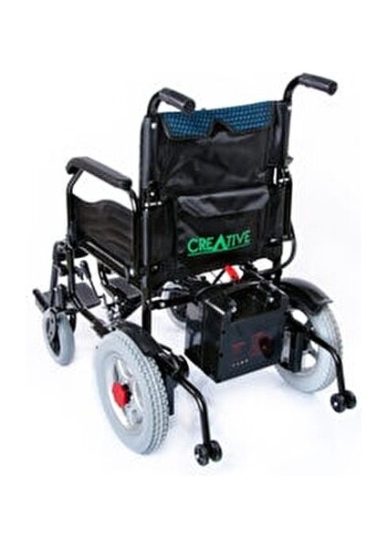 Siyah Akülü Tekerlekli Sandalye Katlanabilir Ergonomik Tasarım 8 inç Tekerlek