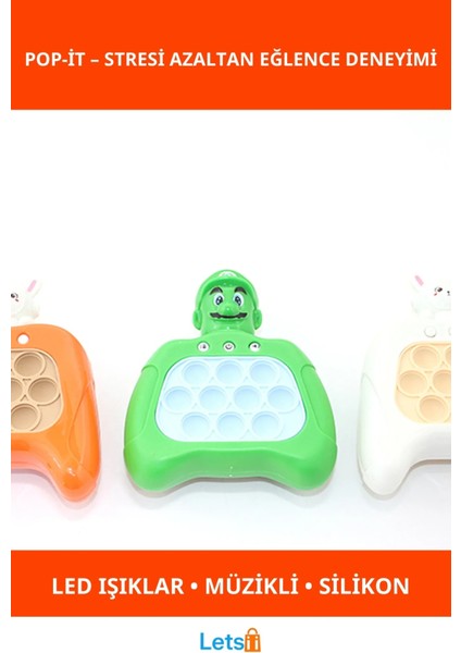 Işıklı Müzikli Pop It Eğlenceli Stres Giderici Oyuncak