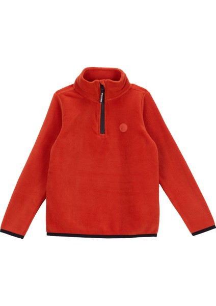 Kiremit Erkek Çocuk Fermuarlı Yaka Basic Fit Polar Sweatshırt D5WB-SWT3332