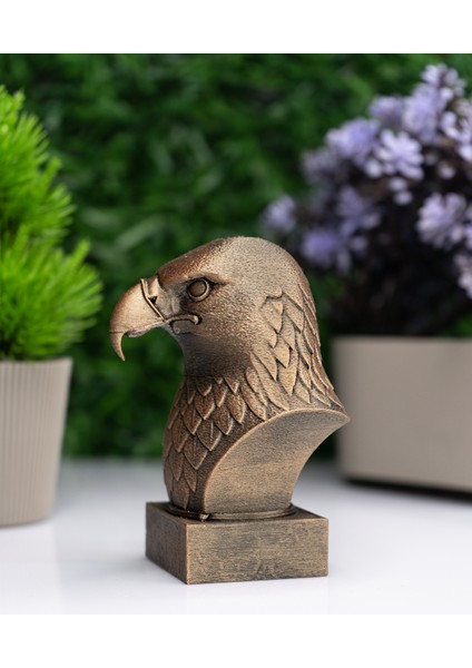 Kartal Büst Heykel – El Yapımı Dekoratif Figür 12CM – Masa Üstü Biblo modelleri