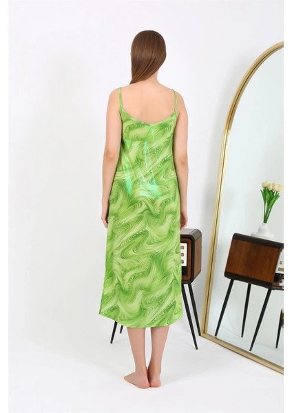 - Kadın Ip Askılı Uzun Parlak Micro Elbise Gecelik Yeşil indirimleri