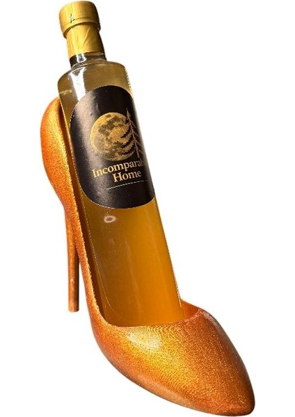 Stiletto Görünümlü Şişe Standı – El Boyaması Şık ve Dekoratif Şişe Tutucu | Modern Ev Dekoru (Bakır) fiyatları