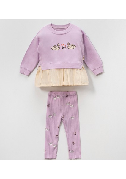 Lila Ballerina Kuğu Kız Çocuk Alt Üst Takım