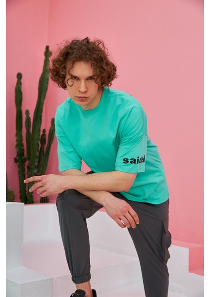 R-5555 Maximum Baskılı Oversize T-shirt modelleri