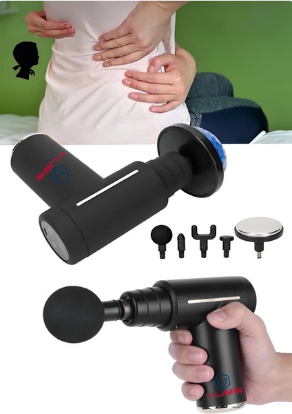 Sıcak & Soğuk Terapili Isıtmalı Masaj Tabancası - Şarjlı Derin Doku Sporcu Masaj Aleti