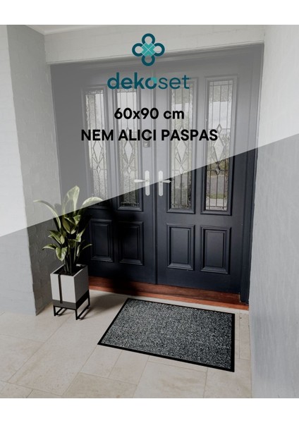 60 x 90 Cm Gri Paspas (Kapı Önü Nem Alıcı Paspas)