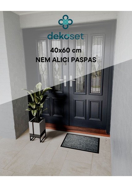 40 x 60 Cm Gri Paspas (Kapı Önü Nem Alıcı Paspas)